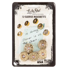 Load image into Gallery viewer, 12 GAUGE BULLET MAGNETS - BRASS - 5 PIECES