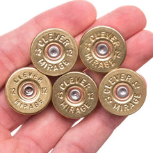 Load image into Gallery viewer, 12 GAUGE BULLET MAGNETS - BRASS - 5 PIECES